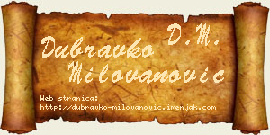 Dubravko Milovanović vizit kartica